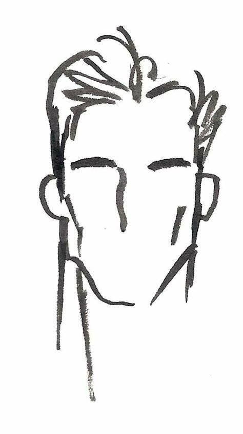 Man Face Illustration, Male Line Drawing, Ink Fashion Illustration, Line Drawing Face, Male Illustration, فنسنت فان جوخ, Male Face Drawing, Fashion Illustration Face, Fashion Model Sketch