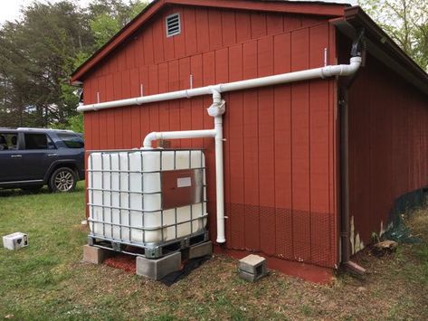 DIY Rainwater Collection System Rain Water Collection Diy, Rainwater Collection System, Water Collection System, Water Catchment, Rain Harvesting, Water From Air, Rainwater Collection, Rainwater Harvesting System, Rain Collection