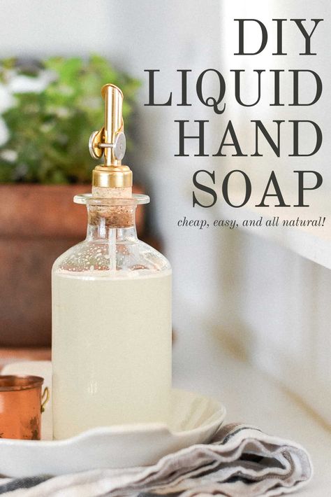 Homemade Hand Soap Recipe with Castile Soap - learn all about Castile soap and how to make the best castile soap recipes and all natural cleaning recipes! #ecofriendly #castilesoap Diy Liquid Hand Soap, Liquid Hand Soap Recipe, Homemade Liquid Soap, Essential Oil Hand Soap, Hand Soap Recipe, Homemade Hand Soap, Diy Hand Soap, Liquid Coconut Oil, Homemade Essential Oil