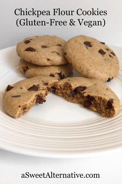 Chickpea Flour Cookies, Chickpea Flour Recipes, Chickpea Cookies, Flours Banana Bread, Healthy Cookie, Vegan Chickpea, Cookies Gluten Free, No Flour Cookies, Healthy Cookie Recipes