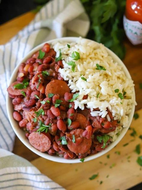 Red Beans and Rice in the Instant Pot - This Moms Menu Canned Red Beans And Rice Recipe, Instapot Red Beans And Rice Recipe, Red Beans And Rice Instant Pot Easy, Instant Pot Red Beans And Rice, Vegan Red Beans And Rice Instant Pot, Cajun Red Beans And Rice Recipe Instant Pot, Low Carb Beans, Coop Can Cook Red Beans And Rice, Red Beans And Rice Recipe Easy