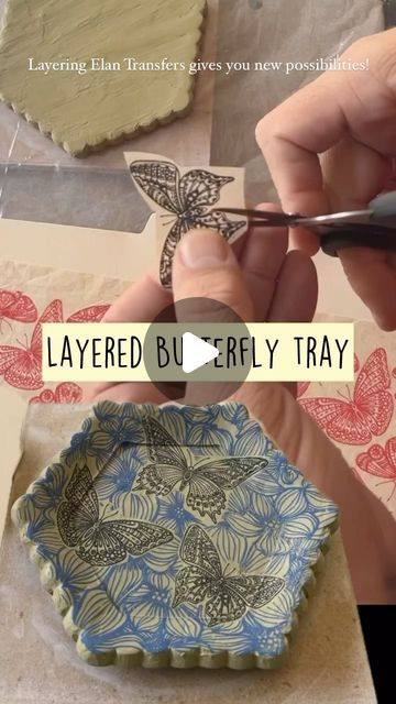 Elan Transfers on Instagram: "Who’s tried layering Elan Transfers before? 🙋‍♀️  Bill @aliveguy_pottery does an amazing job here explaining the perfect way to layer transfers! Layering Transfers allows you the ability to collage new designs.   What transfers do you think would make an amazing combo? We think our butterflies or ants mixed with our Peony Transfers would be amazing.   #elantransfers #collaging #layeringdesigns #ceramicdecals #pottery #functionalceramics #underglazetransfers #underglaze #céramique #wheelthrownpottery #ceramicdesign #potterymaking #potterywheel #potterytools #pottersofinstagram #potterylove #ceramicartist #potterystudio #madeinaskutt #potteryvideos #modernceramics #handbuiltpottery #graphicpots #wheelthrown #handmadepottery #potteryreel" Under Glaze Transfers, Underglaze Transfer Ideas, Pottery Transfer Ideas, Slip Transfer Pottery, Underglaze Transfer Pottery, Underglazing Pottery, Pottery Transfers, Pottery Underglaze Ideas, Underglaze Ceramics