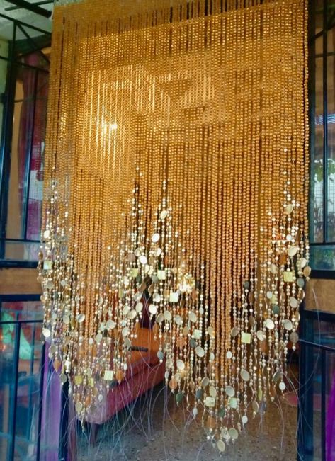 Butterfly Interior Design, Apartment Refresh, Ribbon Curtain, Beads Curtain, Sequin Curtains, Trending Home Decor, Home Interior Design Ideas, Janmashtami Decoration, Beaded Curtain