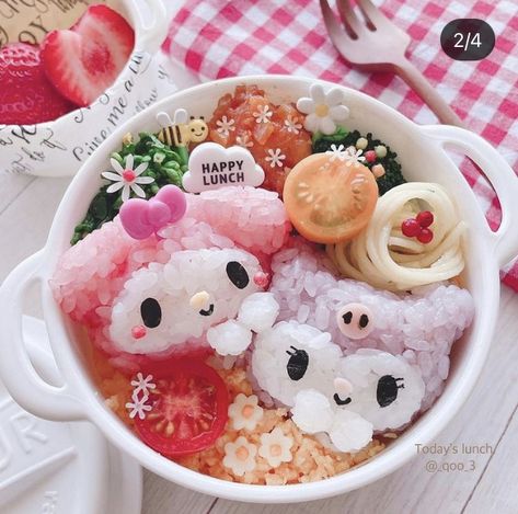 Kawaii Lunch, Themed Meals, Sanrio Food, Amazing Food Decoration, Kawaii Cooking, Cute Snacks, Sweet Snacks Recipes, Food Goals, Kawaii Food