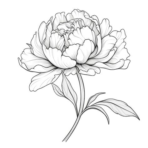 Foto flor de peonía floral ai generada | Premium Photo #Freepik #photo #flores-rosadas #rosa-vintage #flor-rosa #flores-vintage Peony Drawings, Peony Line Drawing, Peony Flower Drawing, Peony Outline, Peonies Drawing, Drawing Peony, Animal Stencil Art, Peony Drawing, Peony Illustration