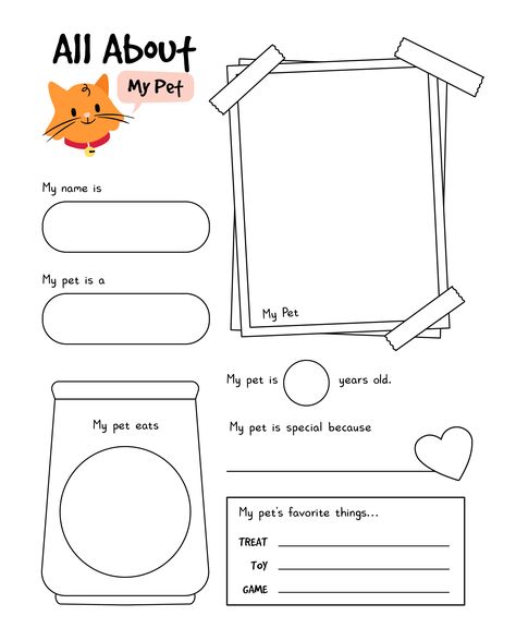 All About My Pet Printable Worksheet My Pets Worksheets For Kids, Osch Activities, Pet Animals Worksheets For Kids, Pets Worksheets Preschool, Pet Animals Worksheet, Pets Activities For Kids, Pet Activities For Preschool, Pet Worksheet, Cute Worksheets