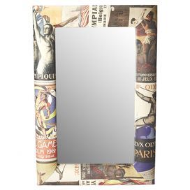 Modge podge newspaper to a mirror frame Upholstered Walls, Mirror Design Wall, Large Wall Mirror, Furniture Warehouse, Framed Mirror Wall, Accent Mirrors, Mirror Wall Decor, Mirror Frames, Contemporary Furniture