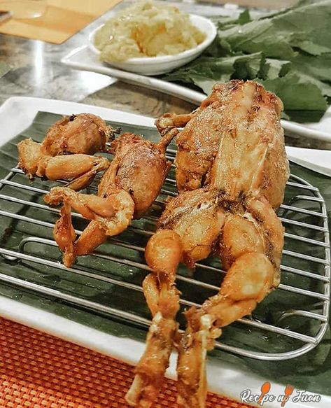 Filipino Dishes Recipe, Frog Recipes, Exotic Food Recipes, Frog Legs Recipe, Pilipino Recipe, Fried Frog Legs, Stuffed Frog, Bond Arms, Dishes Recipe