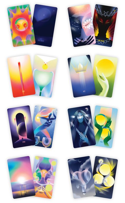 Dream Vision Tarot by Emma Zhang — Kickstarter Tarot Graphic Design, Tarot Illustration Design, Card Deck Design, Beautiful Tarot Cards, Tarot Graphic, Tarot Cards Art Illustration, Tarot Design, Tarot Card Art, Tarot Card Design