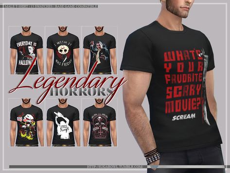 Michael Myers Jason Voorhees, Scary And Funny, Male Teen, Horror Movie T Shirts, Sims 4 Mm Cc, Sims 4 Mm, Funny Shirts For Men, Freddy Krueger