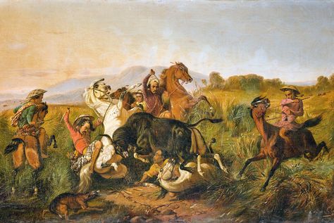 Raden Saleh painting discovered in France John Constable Paintings, Raden Saleh, Wild Bull, Norman Lindsay, Sticker Notebook, Hunting Party, Italian Landscape, Pillow Bag, France Art