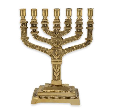 Seven Branches Brass Menorah Orthodox Candles, Prayer Corner, Church Candles, Home Altar, Brass Candle Holders, Metal Trays, Brass Candle, Brass Candlesticks, Menorah