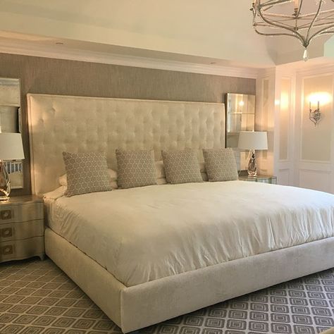 MAREE BEDS Empereur we installed for our client, Melissa Callaghan! This bed is 10'W x 9'L, that's 4 feet wider and 2 feet longer than a Cali King! Leave expectation behind...#MAREE #Bedroom #Interior #InteriorDesign #NBA #InstaDecor #Huge #BigBed #CoSleeping #Kids #Parenting #NFL #HomeDesign #Luxury #Bespoke #Parents #Mansion #BedroomDecor #Interiors Cali King Bed Master Bedrooms, King Bed Master Bedrooms, Huge Beds, Master Bedrooms Cozy, Alaskan King Bed, Luxurious Beds, Bedrooms Cozy, Giant Beds, Cali King Bed