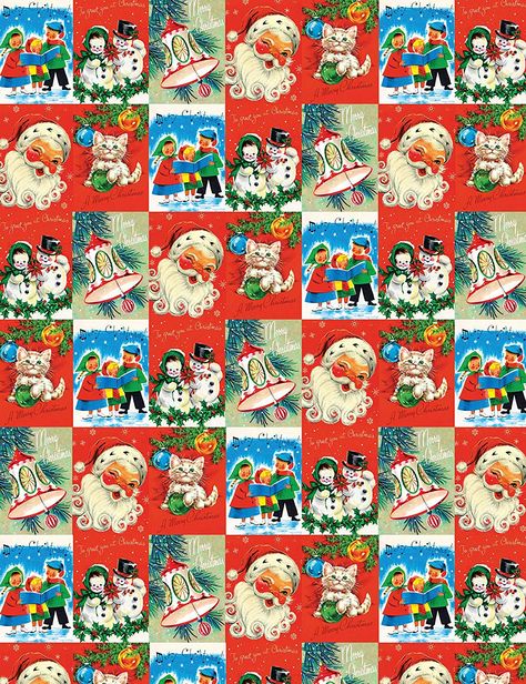 Vintage Traditional Christmas, Traditional Christmas Wrapping, Vintage Christmas Wrapping, Xmas Wrapping Paper, Vintage Christmas Wrapping Paper, Kitsch Christmas, Christmas Wrap, Rainbows Christmas, Vintage Christmas Gifts