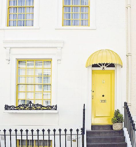 Yellow Window, Design Darling, Notting Hill London, Yellow Door, Yellow Doors, Pastel Decor, Up House, Notting Hill, Humble Abode