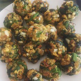 Parmesan Spinach Balls Recipe | Allrecipes Spinach And Ricotta Balls, Spinach Balls Recipe, Parmesan Spinach, Spinach Balls, Seasoned Bread Crumbs, Balls Recipe, Vegetarian Cheese, Parmesan Cheese, Online Food