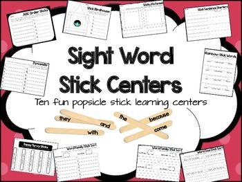 Sight Word Stick Centers - This activity packet includes 10 popsicle stick games that will help your students learn their sight words while having fun. Popsicle Stick Sight Words, Popsicle Stick Games, Stick Activities, Activities For Kindergarten, Sight Word Activities, Popsicle Stick, Word Activities, Sight Word, Letter Sounds