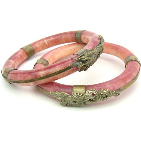 Phoenix Dragon Bracelets. Art Deco Chinese Export Bangles. Carved... (€185) ❤ liked on Polyvore featuring jewelry, bracelets, jade bangle bracelet, vintage jewelry, hinged bangle, vintage bangle bracelet and hinged bracelet Chinese Queen, Vintage Jewelry 1920, Art Deco Inspired Jewelry, Phoenix Dragon, Jewellery Photography, Chinese Vintage, Vintage Bangle Bracelets, Mens Loafers, Dragon Bracelet