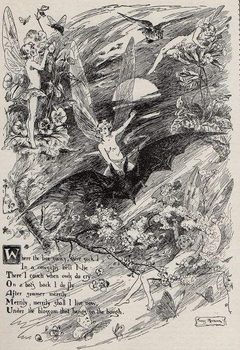 Ariels Song The Tempest Shakespeare, 1909  by Thomas Maybank Tempest Shakespeare, Fairy Places, The Tempest Shakespeare, Dark Fairytale, Fairy Images, The Tempest, Fairy Illustration, Modern Magic, Character Board