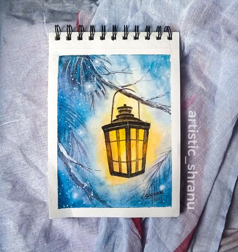 Happy New Year Painting, Happy New Year Watercolor, New Year Painting, Watercolor Lantern, Lantern Painting, Book Painting, New Year Postcard, Watercolor Art Lessons, New Year Wishes