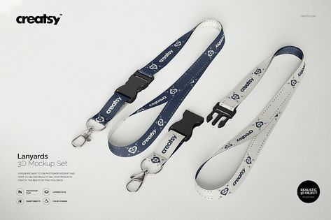 Lanyards 3D Mockup Set by creatsy5 on @creativemarket Creative Lanyard Design, Lanyard Design Ideas, Surfboard Traction Pad, Lanyard Ideas, Custom Lanyards, 3d Mockup, Travel Brochure Template, Company Design, Id Design