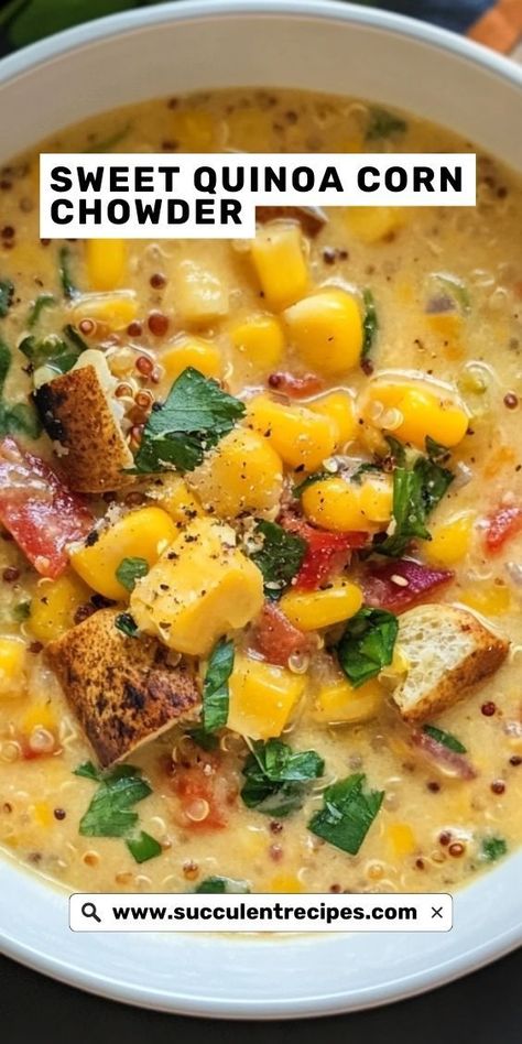 Quinoa Corn Chowder, Quinoa In Soup, Vegan Soup Recipes Instant Pot, Vegan Corn Chowder Recipe, Healthy Dairy Free Soup, Vegan Corn Soup, Healthy Soup Recipes Dairy Free, Well Your World Recipes, Gluten And Dairy Free Soups