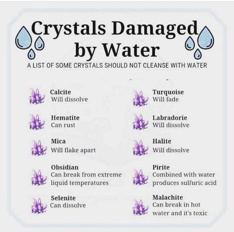 Crystals To Not Put In Water, Crystals That Cannot Go In Water, Non Water Safe Crystals, Crystals And Water, Water Unsafe Crystals, Crystals That Cant Go In Water, Crystals That Cant Go In Sun, Which Crystals Can Go In Water, What Crystals Can Go In Water