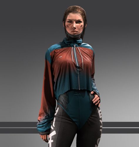 Sci-Fi Sports Girl 2, Matthias De Muylder on ArtStation at https://www.artstation.com/artwork/o8YJ4 Sci Fi Outfits, Sci Fi Clothing, Cyberpunk Female, Sports Girl, Sci Fi Fashion, Concept Clothing, Model Sheet, Future Clothes, Cyberpunk Fashion