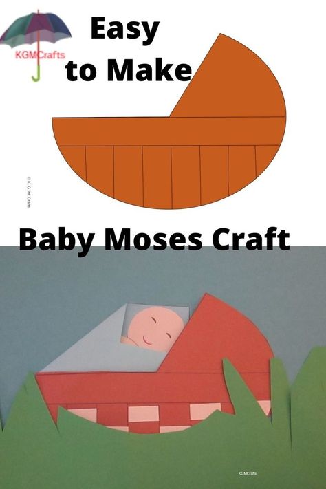 An easy to make Baby Moses craft. Use either a paper plate or download a PDF to make the craft to go with your Bible story. Moses Basket Craft Sunday School, Preschool Moses Craft, Baby Moses Preschool Craft, Moses Sunday School Craft, Moses Bible Activities For Kids, Moses In The Basket Craft, Birth Of Moses Craft, Baby Moses Craft Preschool, Baby Moses Crafts For Kids