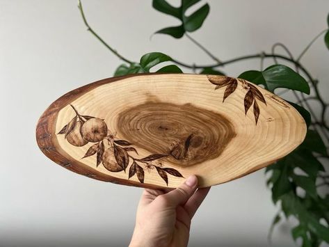 Floral Pyrography, Type Of Fruits, Pyrography Art, Types Of Fruit, Wood Burning Patterns, Art Prints For Sale, Artist On Instagram, Serving Board, What Type