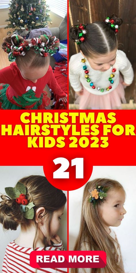 Embrace the holiday spirit with a variety of easy Christmas hairstyles for kids suitable for short, long, curly, or black hair in 2023. Whether you have a boy or a girl, these hairstyles offer a world of festive possibilities. From charming braids to playful snowman or Grinch-themed designs, your child's Christmas look will spread joy and cheer Christmas Hairstyles For Kids Short Hair, Grinch Hairstyles For Kids, Xmas Hairstyles For Kids, Easy Christmas Hairstyles For Kids, Grinch Hairstyles, Crazy Christmas Hairstyles For Kids, Cute Christmas Hairstyles For Kids, Grinch Hair, Cute Christmas Party Outfits