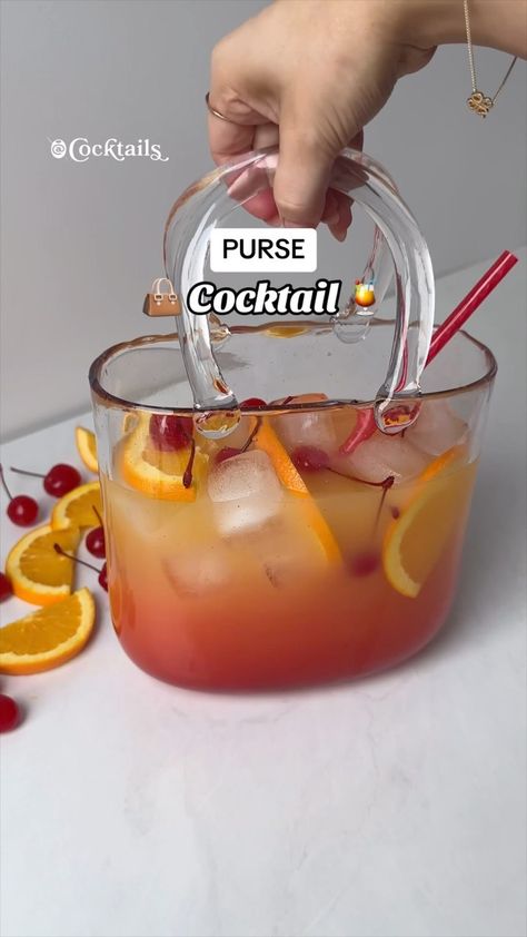 Drink your cocktail in style with this Purse Cocktail! 👜🍹Because sometimes you need the perfect accessory 😌🍹Linked in our bio!!!… | Instagram Margarita Cocktail, Coconut Rum, Follow On Instagram, Cocktail Glass, Fun Cocktails, Pineapple Juice, Cocktail Drinks, Orange Juice, In Style