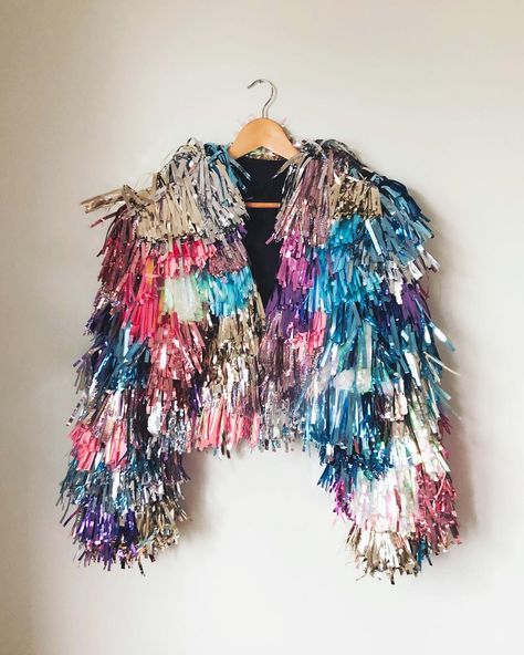 Skirtall Outfit, Tinsel Jacket, Rachel Burke, Ateez Concert, Quirky Fashion, Recycled Fashion, Marzipan, Rave Outfits, Mode Inspiration