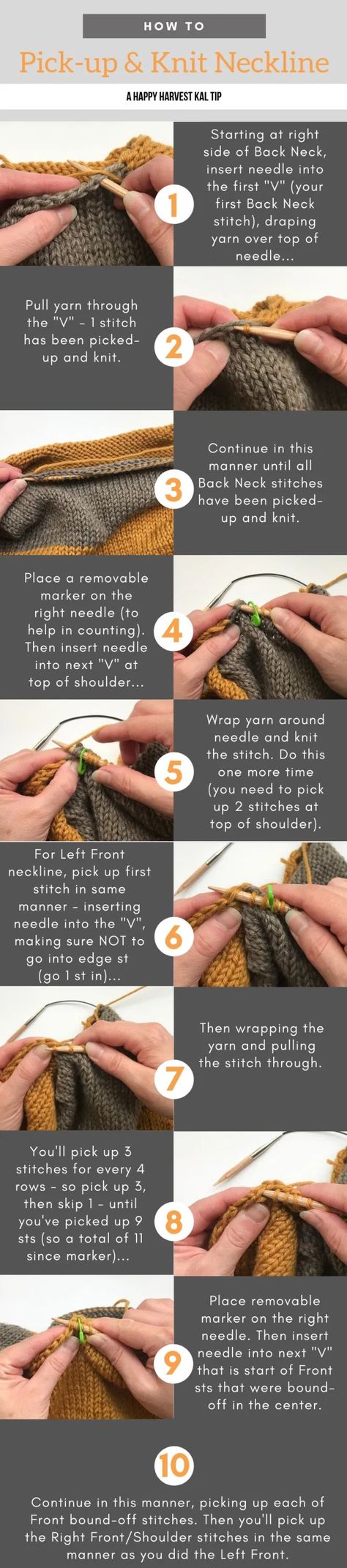 Happy Harvest Knit-along: Picking Up Neckline Stitches – Design Team Stitches Design, Elizabeth Smith, Happy Harvest, Yarn Ball, Garter Stitch, Knitting Tutorial, Knitting Techniques, Photo Tutorial, Knitting Inspiration