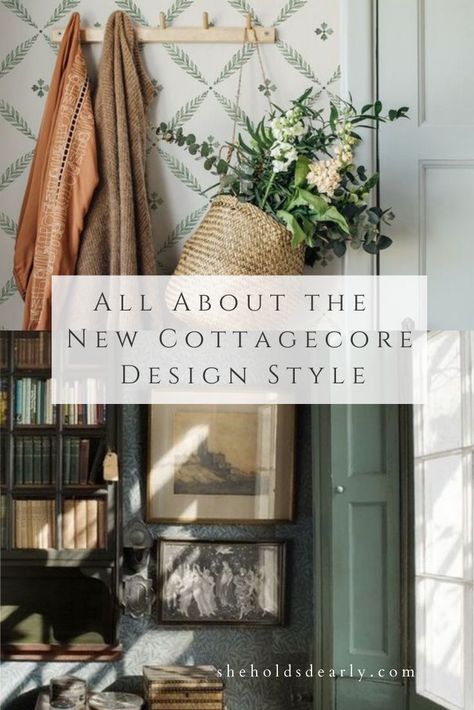 Interested to learn more about the latest decorating trend cottagecore? Find out how to bring cottagecore into your home this year! #cotttagecoredecoratingtrend #cottagecoredecorideas #cottagecoreinteriordesign #cottagecorehomestyle Cottagecore Style House, Terrain Inspired Home, She Holds Dearly Boards, Cottage Style Decor Living Room, What Is Cottage Core Style, New Cottagecore, Cottagecore Home Design, Cottagecore Apartment Living Room, Cottagecore Interior Design Living Room