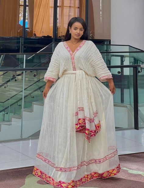 Pink Habesha Kemis, Ethiopian Dresses, Eritrean Dress, Beautiful Ethiopian, Habesha Dress, Ethiopian Traditional Dress, Ethiopian Dress, Habesha Kemis, Dress Stylish