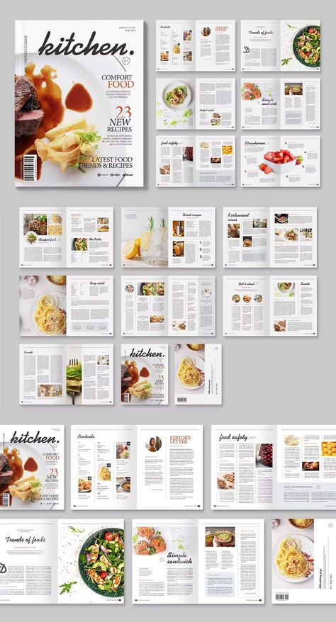 Recipe Graphic Design Layout, Cooking Magazine Layout, Japanese Food Magazine, Food Magazine Layout Design, Cookbook Design Layout, Cookbook Layout, Food Magazine Layout, Recipe Graphic, 잡지 레이아웃