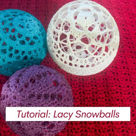 Rebecca. Yay!Yarn on Instagram: “📓🧶✍️How to make the Lacy Snowball.. 🎄❄️ This ornament is so quick and fun to make, try it in different colors and with different types of…” Snowball Ornament, Crochet Ornament Patterns, Crochet Ornaments, Ornament Pattern, Pattern Code, White Glue, Christmas Crochet Patterns, Crochet Instructions, Types Of Yarn