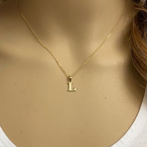 Solid 10k Gold Small Mini Initial Letter L Pendant Metal Type: 10k Solid Yellow Gold (Also Available In 14k Solid Gold) Metal Color: Yellow Gold. (Also Available In White Gold And Rose Gold) Pendant Weight: 0.6 Grams Height Including Bail: 0.60 In (15.79 Mm) Width: 4.80 Mm - 11.32 Mm Chain Is Not Included. Available In Another Listings In Any Letter A-Z Made To Order In Us. Please Allow 5-7 Days To Ship Gold A Necklace, L Necklace Initial, Letter L Necklace, L Initial Necklace, L Necklace, Letter Necklace Initials, Hand Jewelry Rings, Gold Initial Pendant, Shine Jewelry