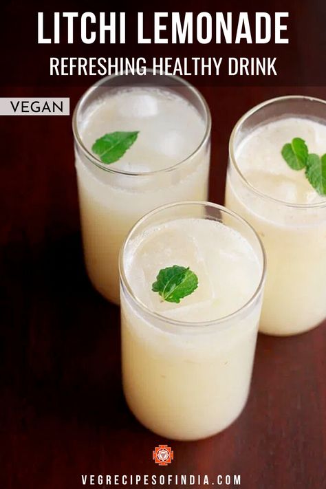 Litchi Juice Recipe, Lichi Fruit Juice Recipe, Lychee Smoothie Recipe, Lychee Juice Recipe, Indian Smoothie Recipes, Lychee Tea Recipe, Lychee Drink Recipe, Lychee Mocktail Recipe, Indian Drinks Non Alcoholic