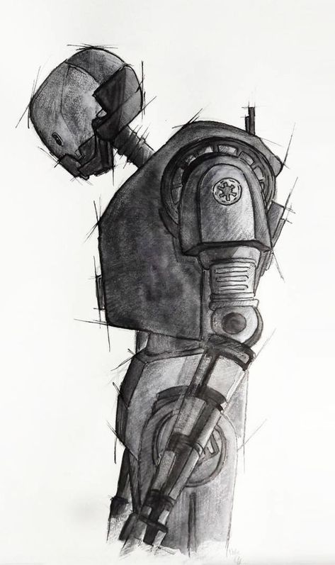 K-2so Art, K2so Tattoo, Star Wars Art Drawings, Robot Drawing, K 2so, Robot Design Sketch, Robot Sketch, Armband Tattoos, Star Wars Drawings