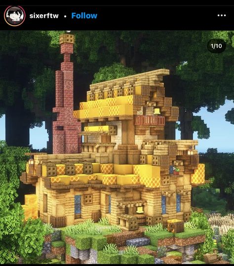 Bee Themed Minecraft Build, Minecraft Bee Banner, Bee Minecraft Build, Minecraft Bee House, Minecraft Bee Farm, Minecraft Bee, Minecraft Building Guide, Minecraft Garden, Minecraft Village