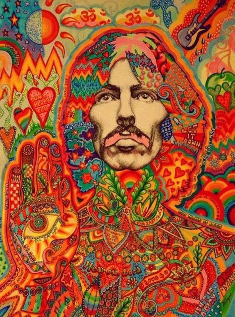 George Harrison - Psychedelic, Richard Avedon - 11″ x 17" Beatles Poster George Harrison Art, Beatles Poster, Art Musical, Art Hippie, Beatles Art, Psy Art, Richard Avedon, Rock N’roll, Rock Posters