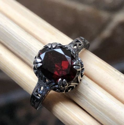 Excited to share the latest addition to my #etsy shop: Silver Designer Mens Pyrope Garnet Ring | 925 Sterling Silver | Natural Garnet Jewelry | Mens https://etsy.me/3Jv888g #silver #beachtropical #garnet #red #unisexadults #stone #minimalist #prong #straight Goth Engagement Rings, Red Engagement Ring, Goth Ring, Pyrope Garnet, Garnet Engagement Ring, Ring Man, Silver Engagement Ring, Engagement Ring Size, Sterling Silver Wedding Rings