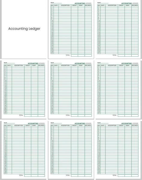 Accounting Ledger Book Printable Chart, Notebook Design, Linux, Accounting, Books, Design