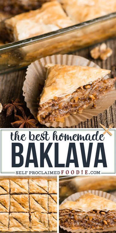 Homemade Baklava Recipe, Baklava Recept, Honey Baklava, Homemade Baklava, Baklava Recipe Easy, Greek Baklava, Filo Dough, Greek Recipes Authentic, Smores Dessert