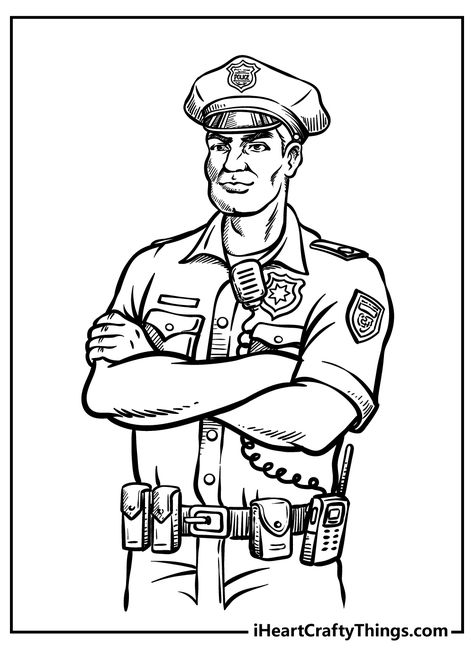 Police Coloring Pages Prison Drawings, Police Art, Animal Pictures For Kids, Shopkins Colouring Pages, Police Man, Colouring Printables, Adult Coloring Book Pages, Comic Book Style, Coloring Pages For Adults