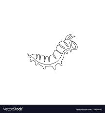 Single one line drawing beauty caterpillar Vector Image Caterpillar Drawing Simple, Catipillar Drawing Simple, Caterpillar Doodle, Caterpillar Drawing, Caterpillar Tattoo, Mushroom Book, Emoji Tattoo, Logo Identity, Tiny Tattoo