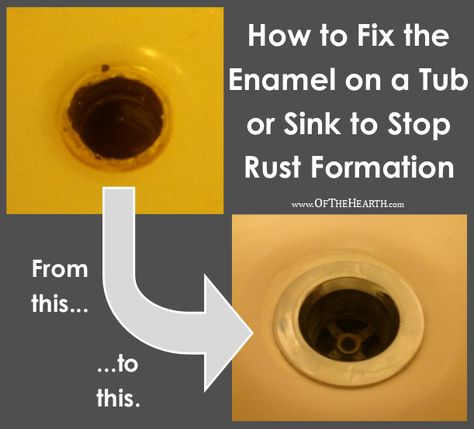 How to Fix the Enamel on a Bathtub to Stop Rust Formation Porcelain Tub, Bathtub Repair, Sink Repair, Drain Repair, How To Clean Rust, Handy Woman, Bathroom Sink Drain, Bathtub Drain, How To Remove Rust