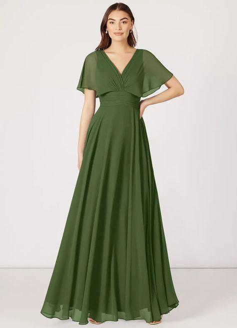 Olive Azazie Pamela Bridesmaid Dresses | Azazie Inspirasi Dress Bridesmaid, Click Chemistry, Olive Bridesmaid Dress, Dress Natal, Olive Bridesmaid Dresses, Uzun Boy, Plus Size Bridal Dresses, Neutral Dresses, White Dress Top